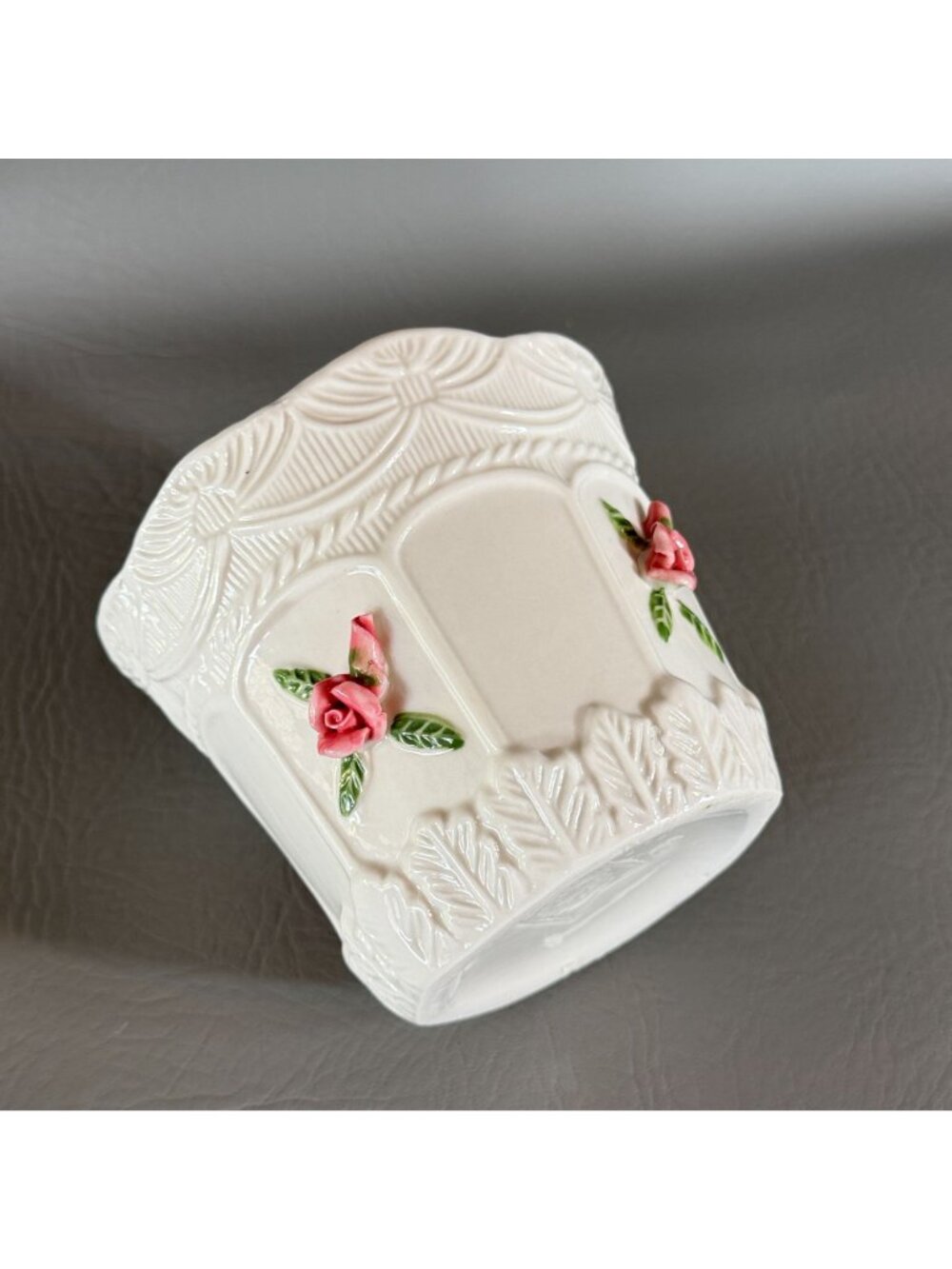 Vintage Bloom Rite Ceramic Rose Planter Cachepot Victorian Shabby Chic 5" - Picture 8 of 12